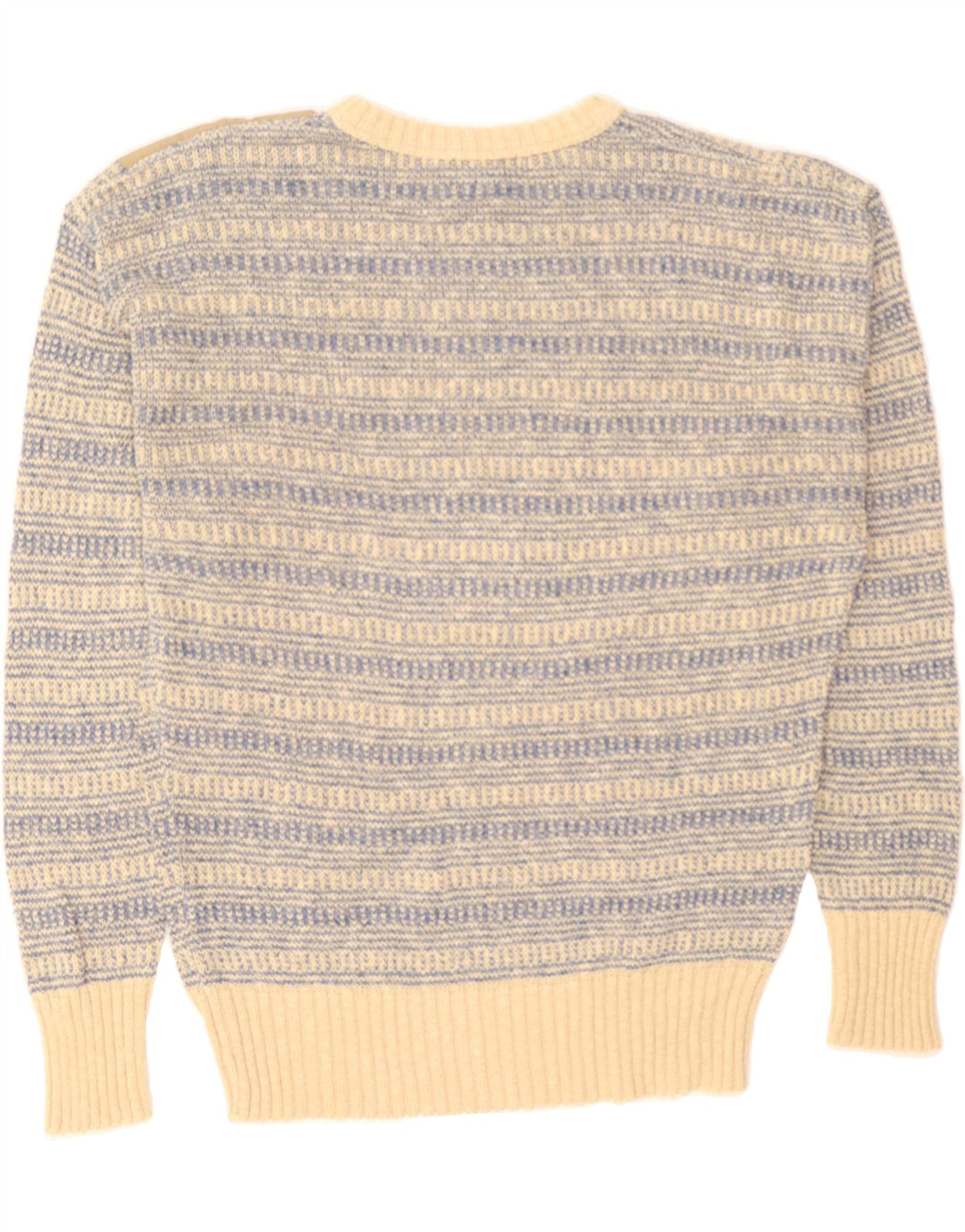 BLEYLE Mens Crew Neck Jumper Sweater Large Beige Striped Vintage Bleyle and Second-Hand Bleyle from Messina Hembry 