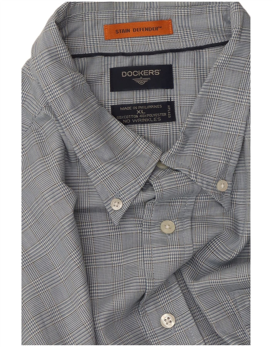 Cămașă pentru bărbați DOCKERS Stain Defender XL Blue Check Bumbac