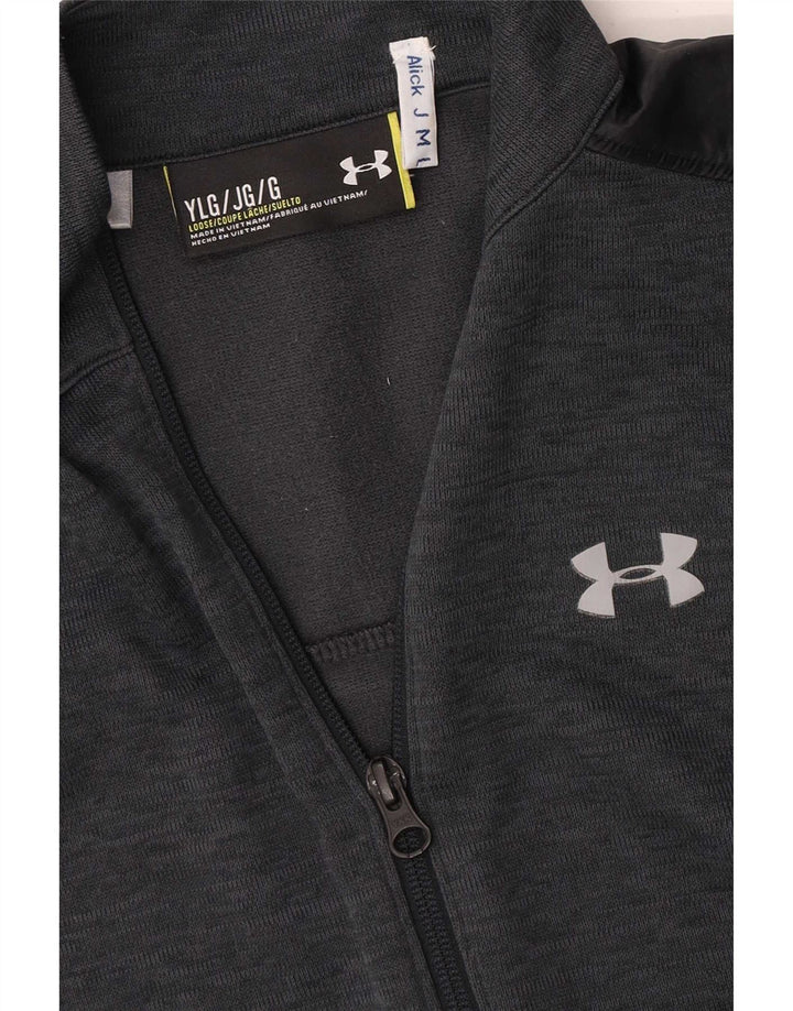Jachetă de top pentru trening grafic Under Armour pentru băieți 11-12 ani, mare, gri