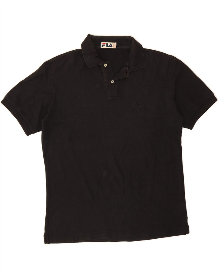 FILA Mens Polo Shirt IT 50 Medium Black Cotton Vintage Fila and Second-Hand Fila from Messina Hembry 
