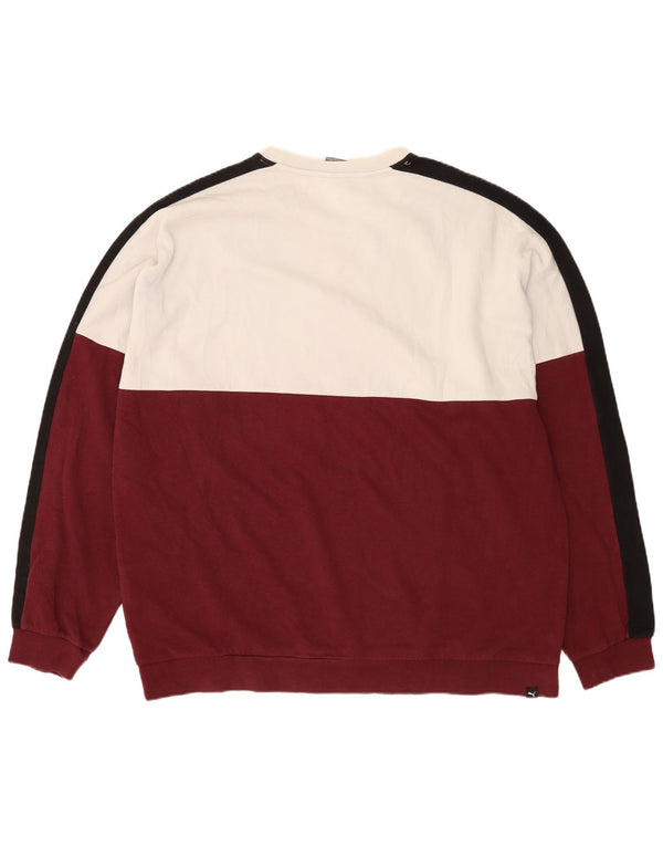 Pulover pentru bărbați Puma, 2XL, bumbac color-bloc, burgundă