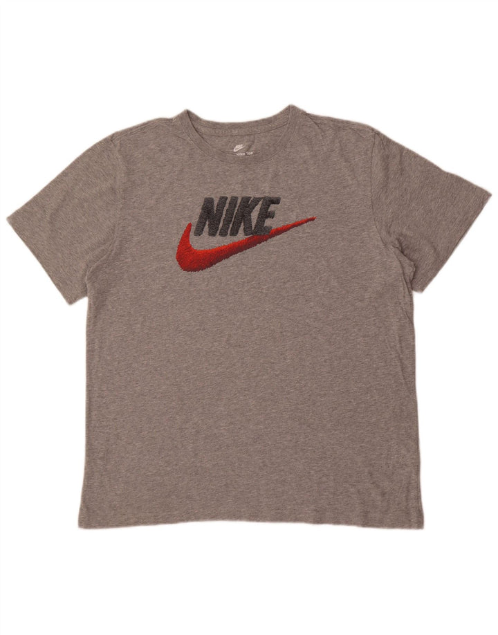 Tricou grafic Nike pentru bărbați Top mare din bumbac cu pete gri