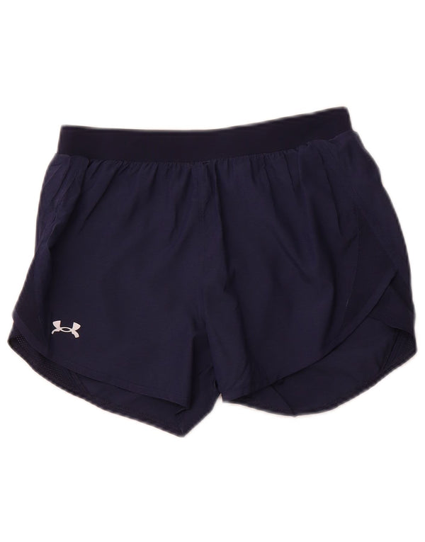 UNDER ARMOUR Womens Heat Gear Sport Shorts UK 4 XS  Navy Blue Polyester