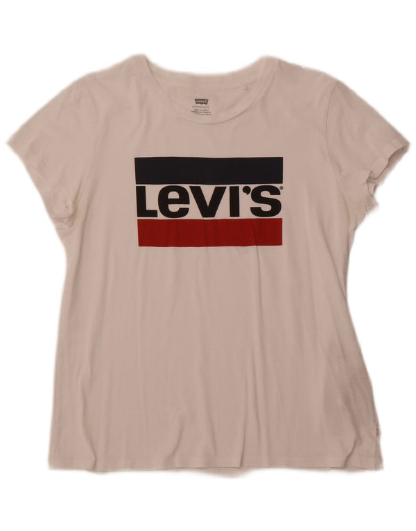Tricou grafic pentru femei LEVI'S Top UK 12 Bumbac alb mediu