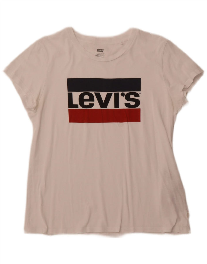 Tricou grafic pentru femei LEVI'S Top UK 12 Bumbac alb mediu