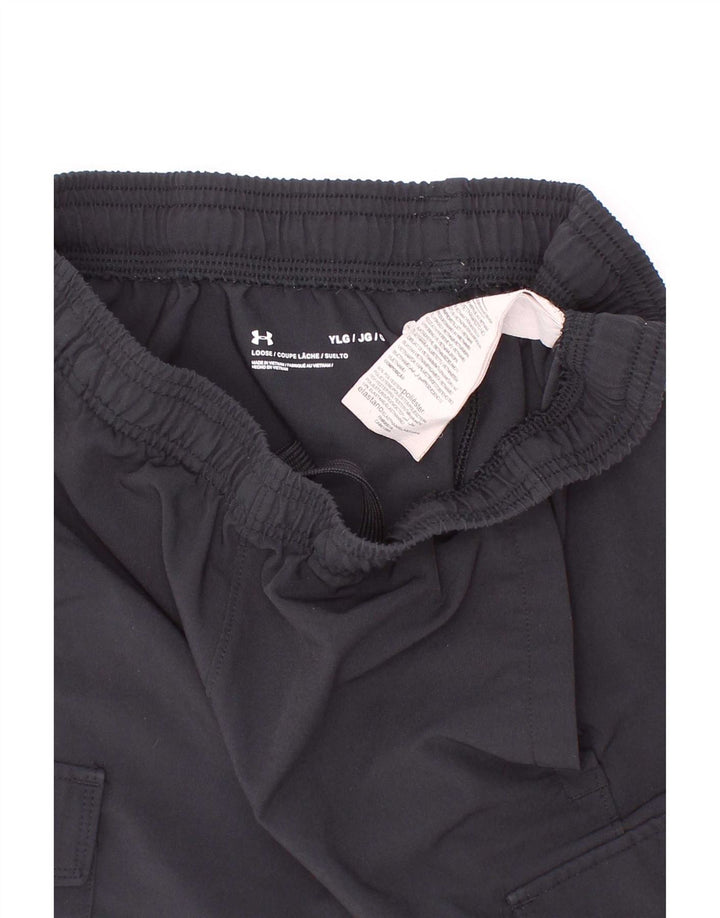 Pantaloni scurți sport cargo Under Armour pentru băieți 11-12 ani, mari, negru, poliester