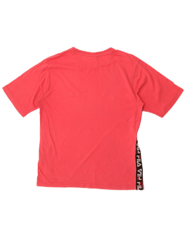Tricou cu grafic Fila pentru femei Top UK 14 Medium Pink Colorblock Bumbac