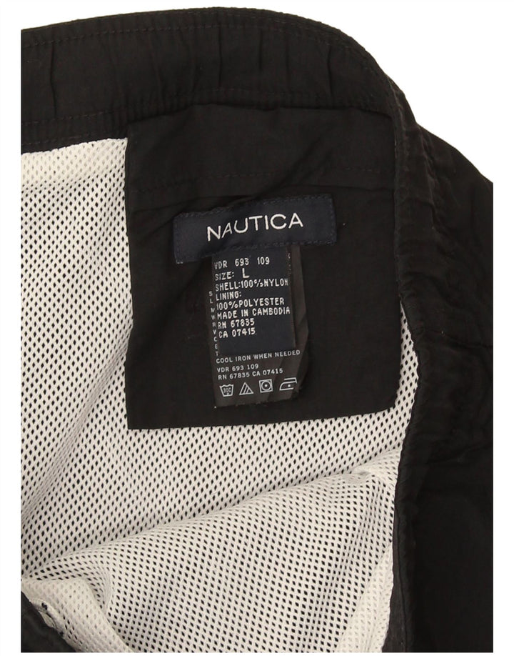 Pantaloni scurți de înot Nautica pentru bărbați, nailon mare, negru