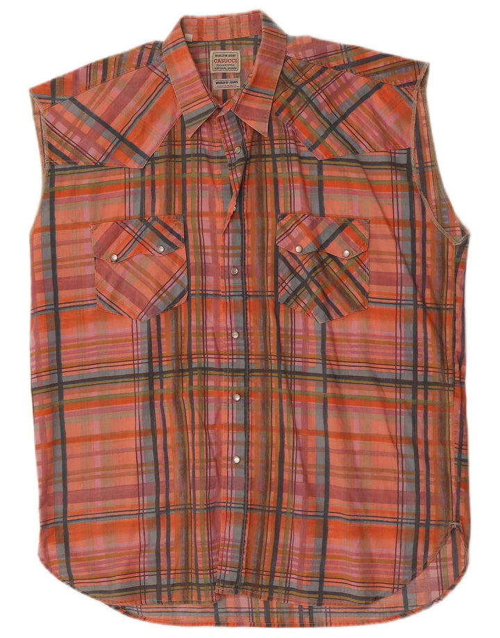 Cămașă fără mâneci pentru bărbați Casucci, XL, cu carouri multicolore