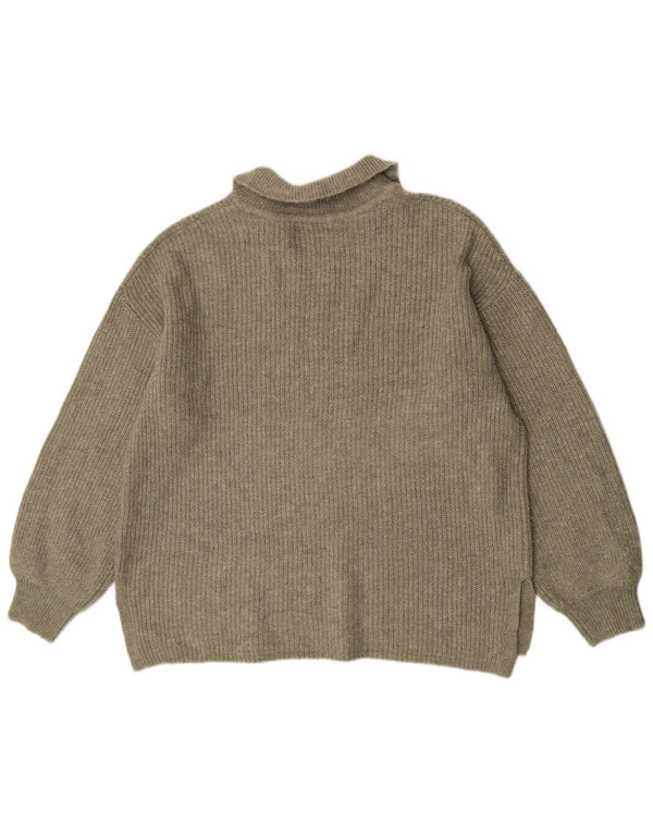 Marks & Spencer Pulover supradimensionat cu gât polo pentru femei UK 16 Large Kaki