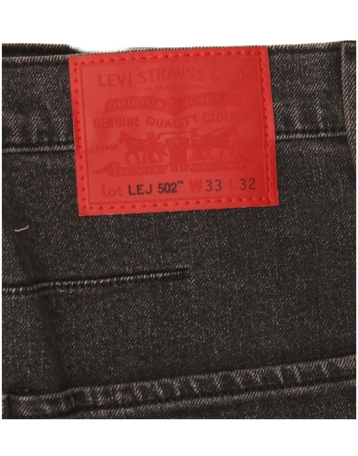 LEVI'S Mens 502 Tapered Jeans W33 L32 Black Cotton