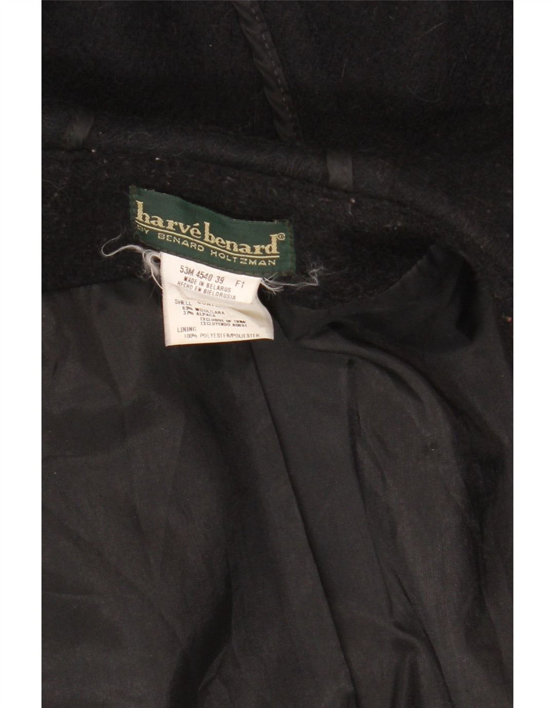 Duffle Coat pentru femei Harve Benard, supradimensionat, cu glugă, UK 16, mare, lână neagră