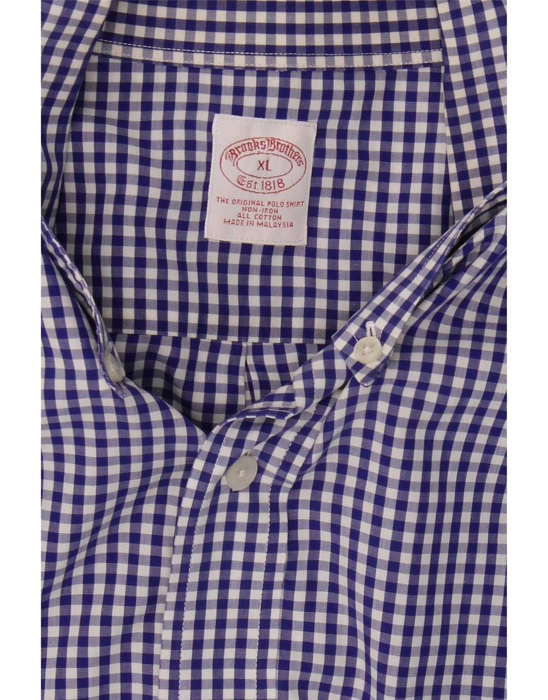 Cămașă pentru bărbați Brooks Brothers XL, albastru, bumbac vichy