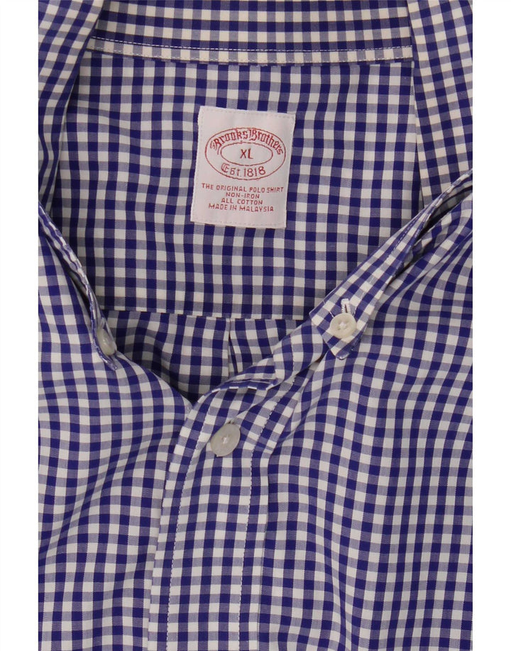 Cămașă pentru bărbați Brooks Brothers XL, albastru, bumbac vichy