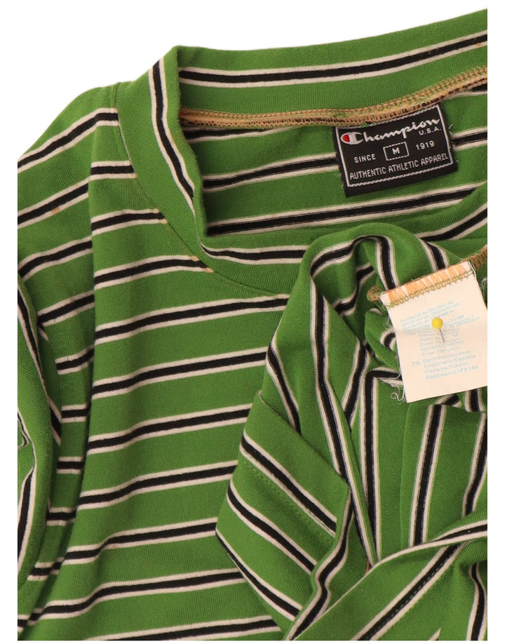 Top pentru femei Champion cu mânecă lungă UK 12 Medium Green Striped Nylon