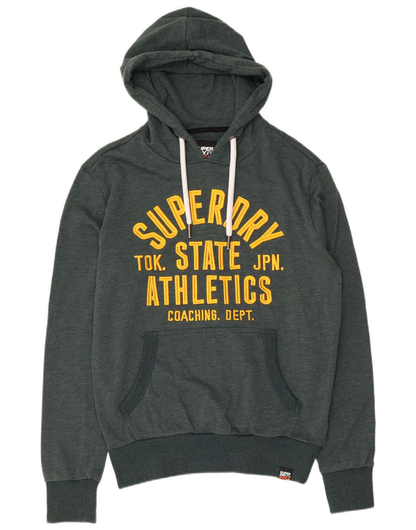 Superdry Mens Graphic Hoodie Jumper Medium Green Cotton