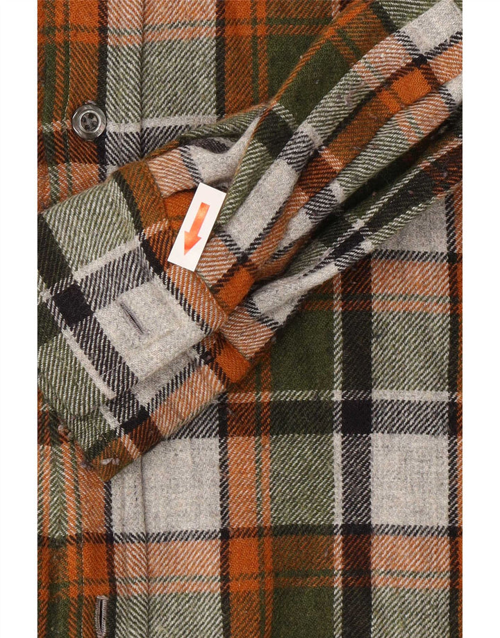 Cămașă de flanel pentru bărbați vintage, carouri mari, multicolore