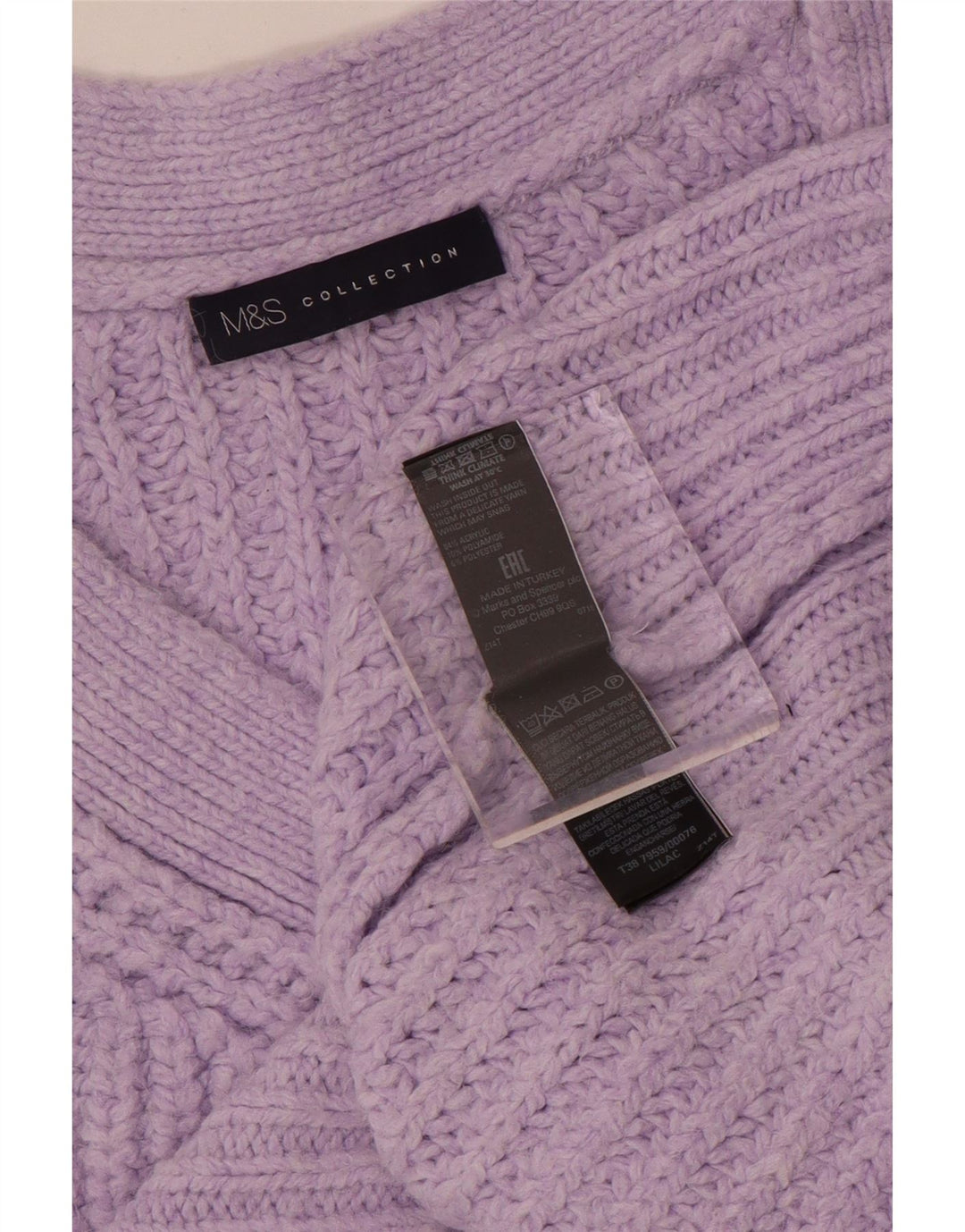 Marks & Spencer Pulover supradimensionat pentru femei cu decolteu în V UK 14 Violet mediu