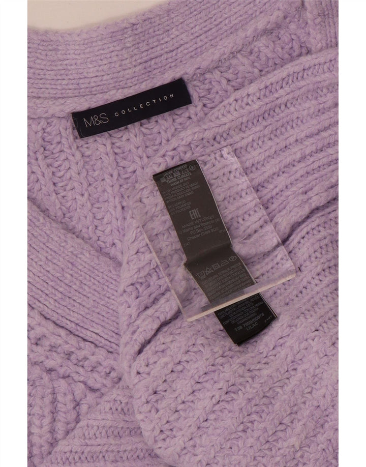 Marks & Spencer Pulover supradimensionat pentru femei cu decolteu în V UK 14 Violet mediu