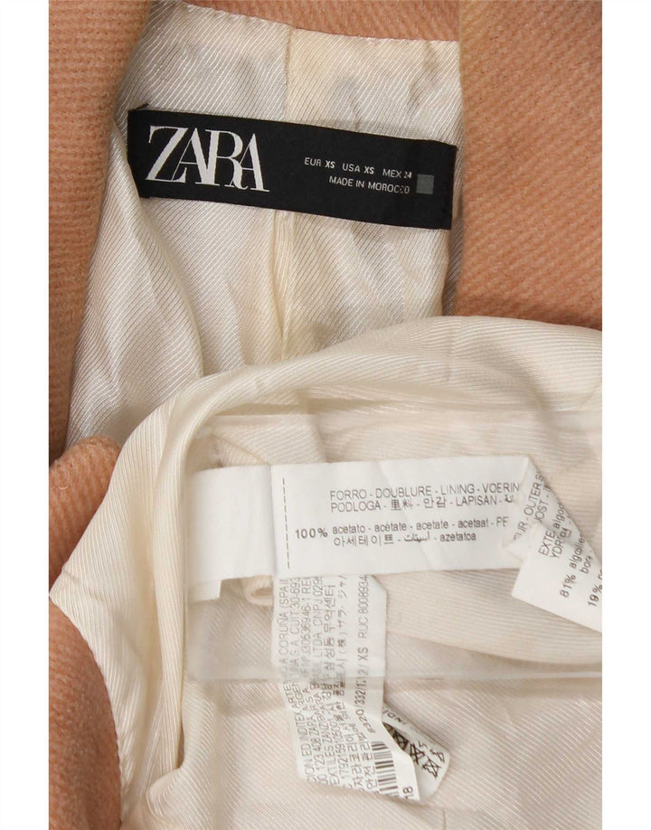 Palton supradimensionat pentru femei Zara UK 6 XS bumbac roz