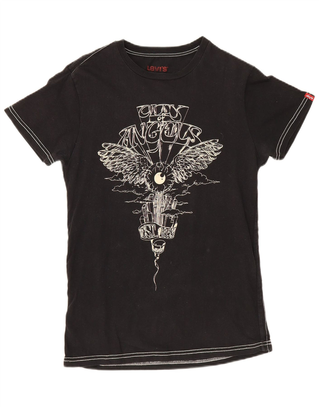 Tricou cu grafic Levi's pentru femei Top UK 12 Medium Black Bumbac
