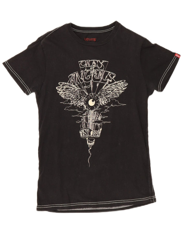 Tricou cu grafic Levi's pentru femei Top UK 12 Medium Black Bumbac