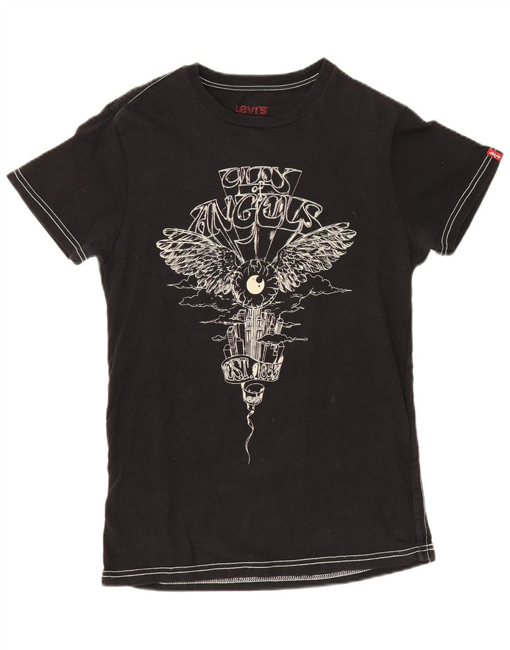 Tricou cu grafic Levi's pentru femei Top UK 12 Medium Black Bumbac