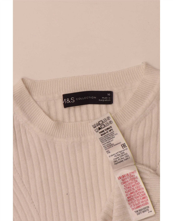 Pulover pentru femei Marks & Spencer cu gât de barcă UK 10 Small White