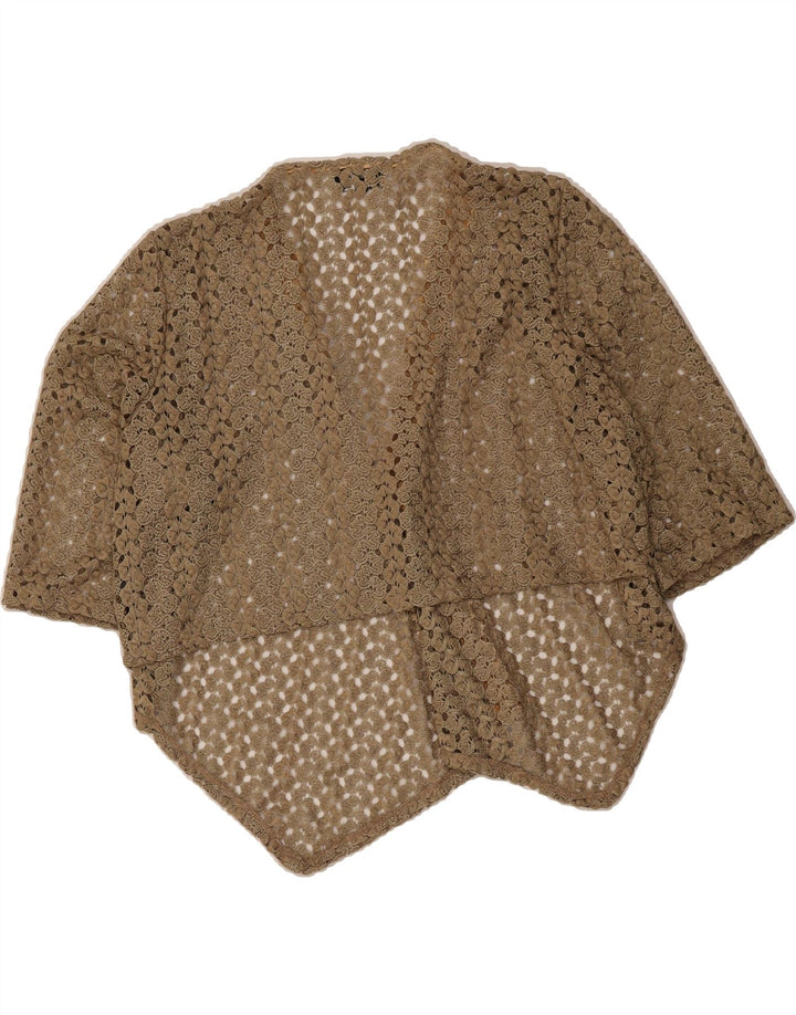PER UNA Womens Crop Cardigan Top UK 20 2XL Beige Polyester Vintage Per Una and Second-Hand Per Una from Messina Hembry 