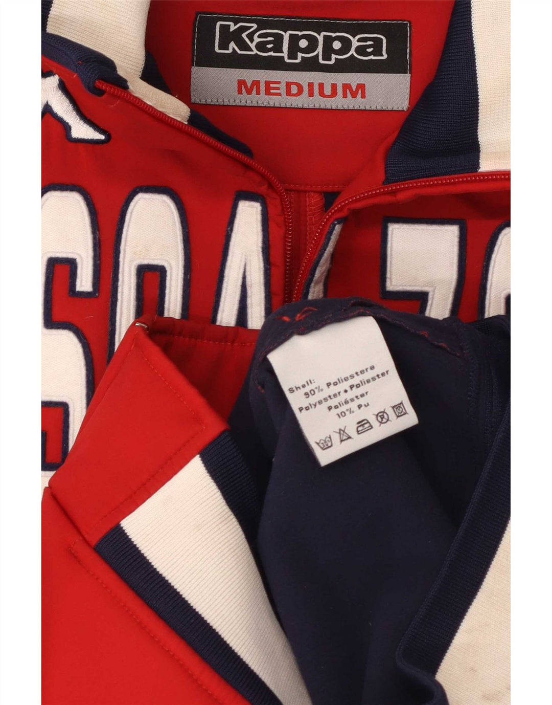 Jachetă de top pentru trening cu grafică pentru bărbați Kappa, roșu mediu, poliester color bloc