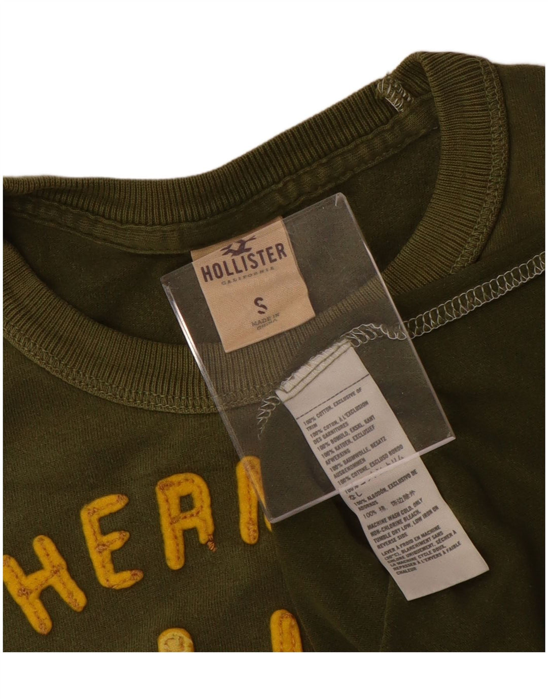 Tricou grafic Hollister pentru bărbați Top mic din bumbac kaki