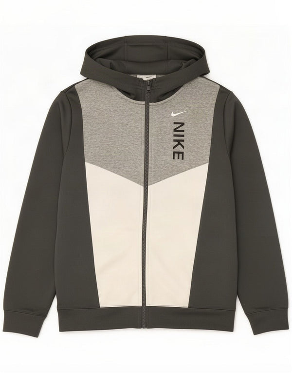 Nike Boys Graphic Zip Hoodie Pulover 12-13 ani mare gri Colorblock