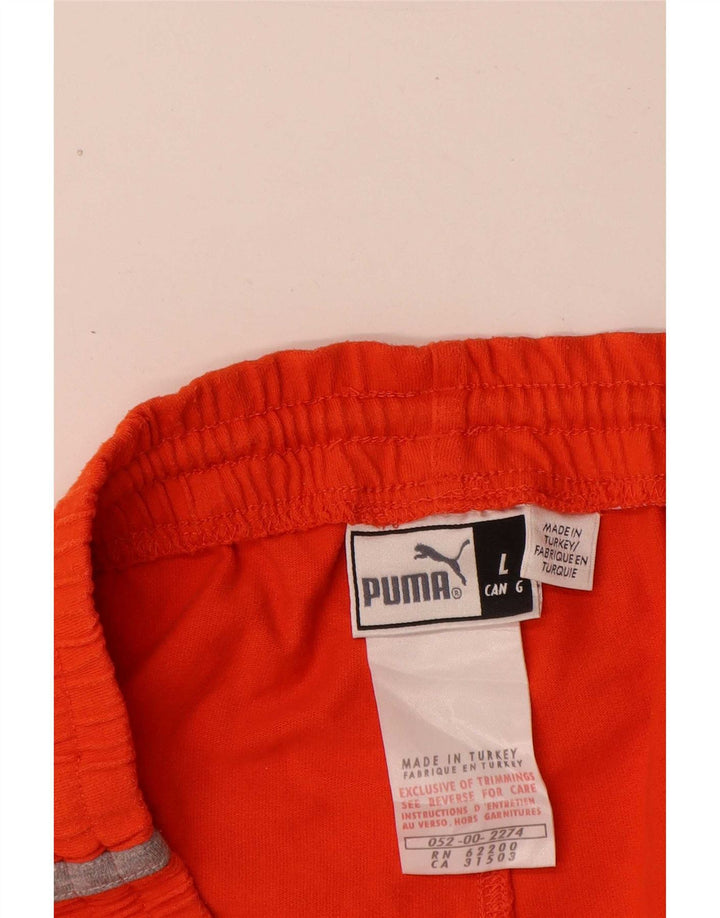 Pantaloni scurți sport Puma pentru bărbați, mari, portocalii, color block, bumbac