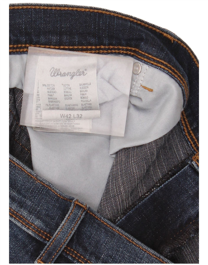 Blugi drepti pentru bărbați Wrangler W42 L32 bumbac bleumarin