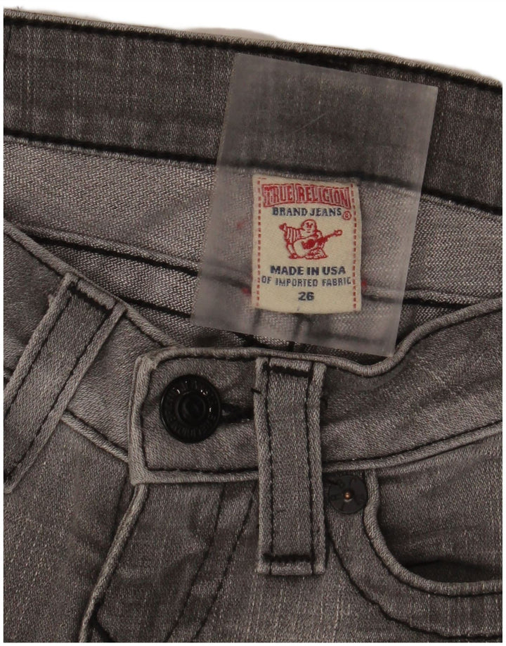 True Religion Blugi slim pentru femei Distressed W26 L29 bumbac gri