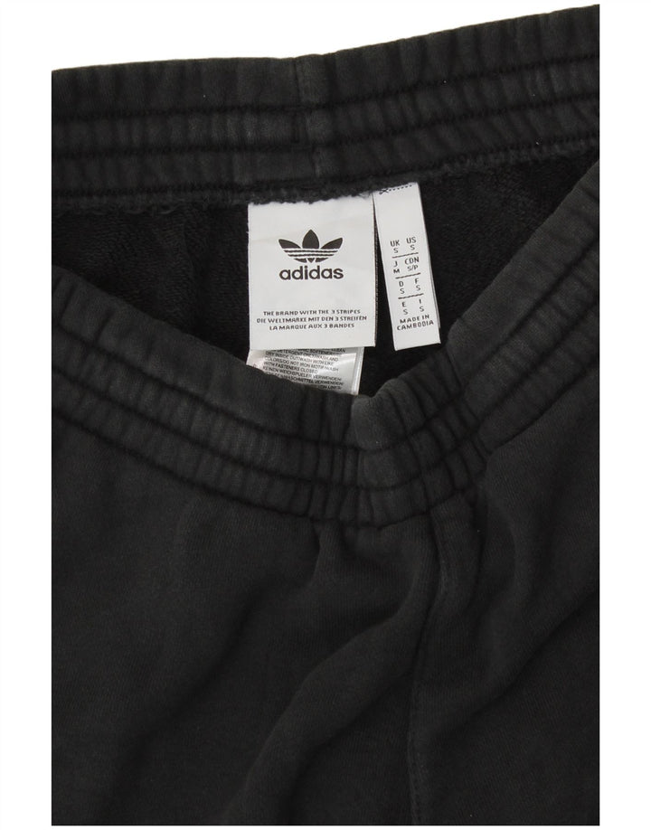 Pantaloni de trening grafic ADIDAS pentru femei Joggeri UK 8 Bumbac negru mic
