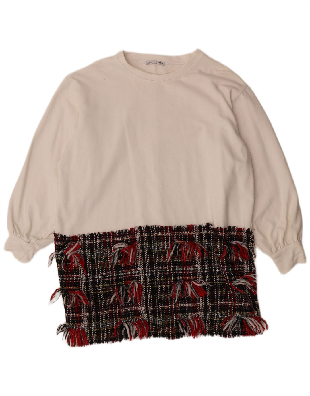 Pulover supradimensionat pentru femei ZARA UK 14 Medium White Colorblock