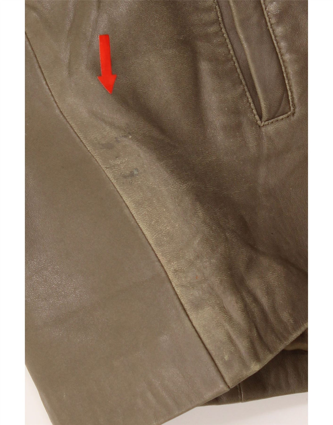 Geaca de piele vintage pentru femei IT 44 Medium Khaki Leather