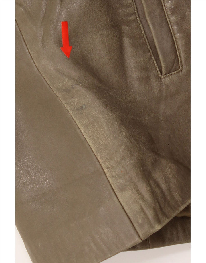 Geaca de piele vintage pentru femei IT 44 Medium Khaki Leather