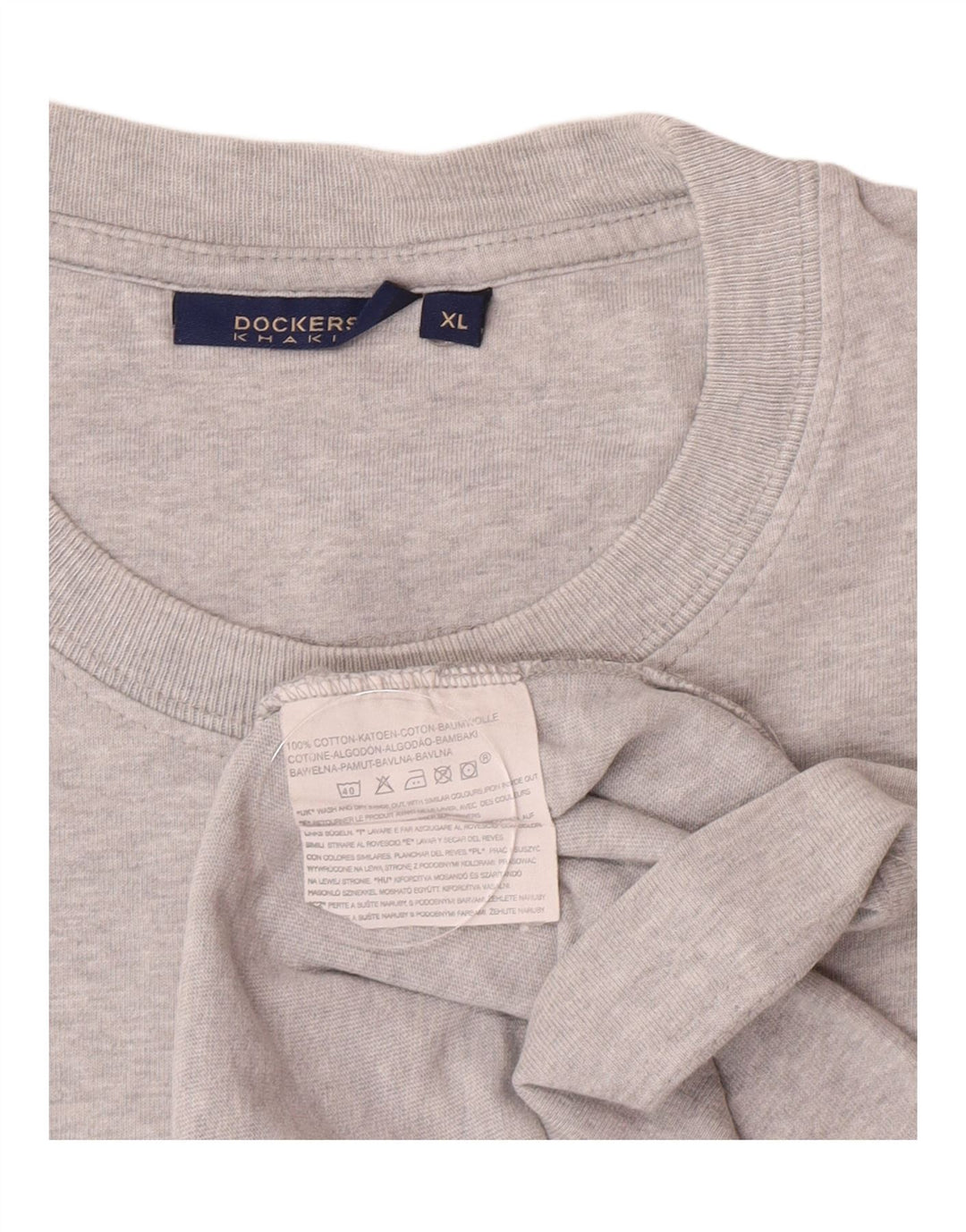 Top grafic Dockers pentru bărbați cu mânecă lungă XL bumbac gri