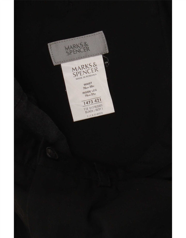 Pantaloni casual drepti pentru bărbați Marks & Spencer L30 L31 Poliester negru