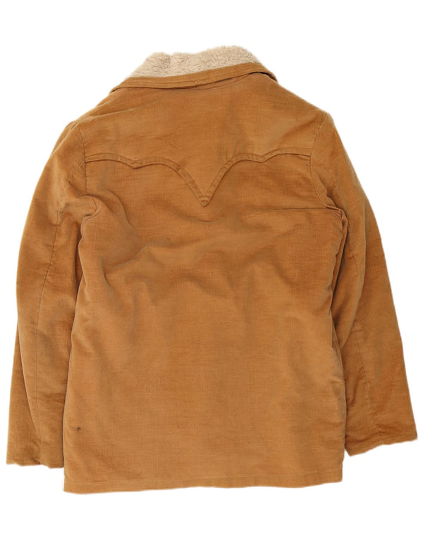 Jachetă vintage pentru bărbați Sherpa UK 40, mare, maro, bloc de culoare