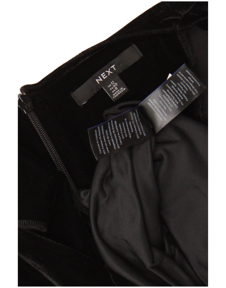 NEXT Rochie bodycon cu mâneci lungi din velur pentru femei UK 12 Poliester mediu negru