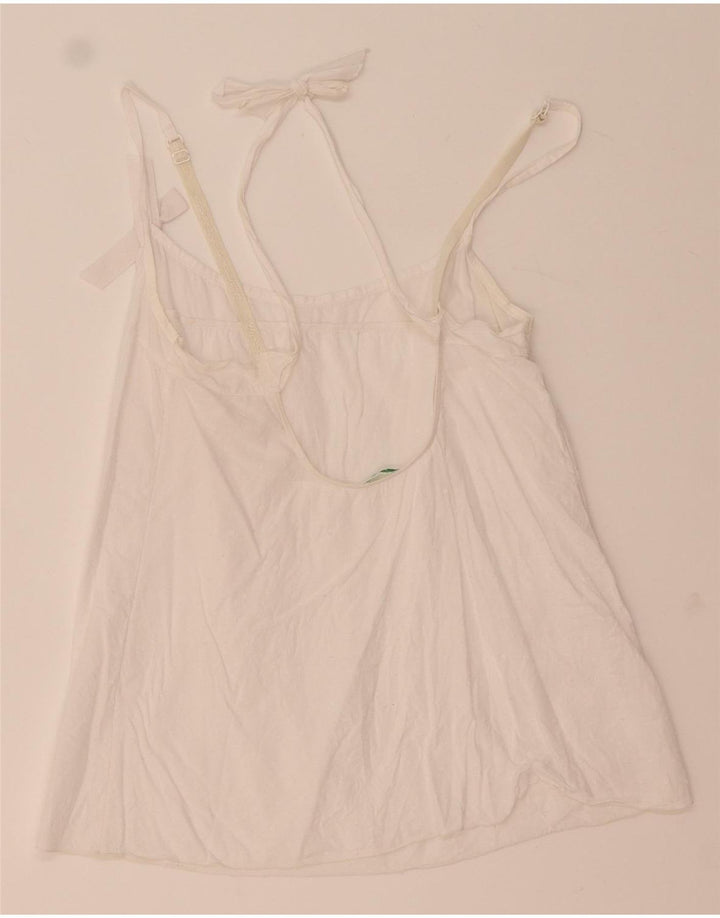 Benetton Crop Cami Top pentru femei UK 4 XS Alb