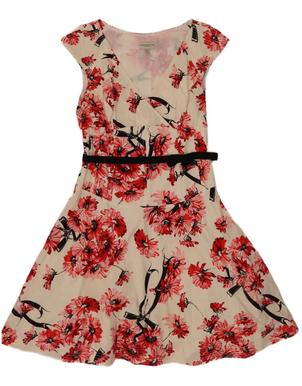 Karen Millen Womens A-Line Dress UK 14 Large White Floral