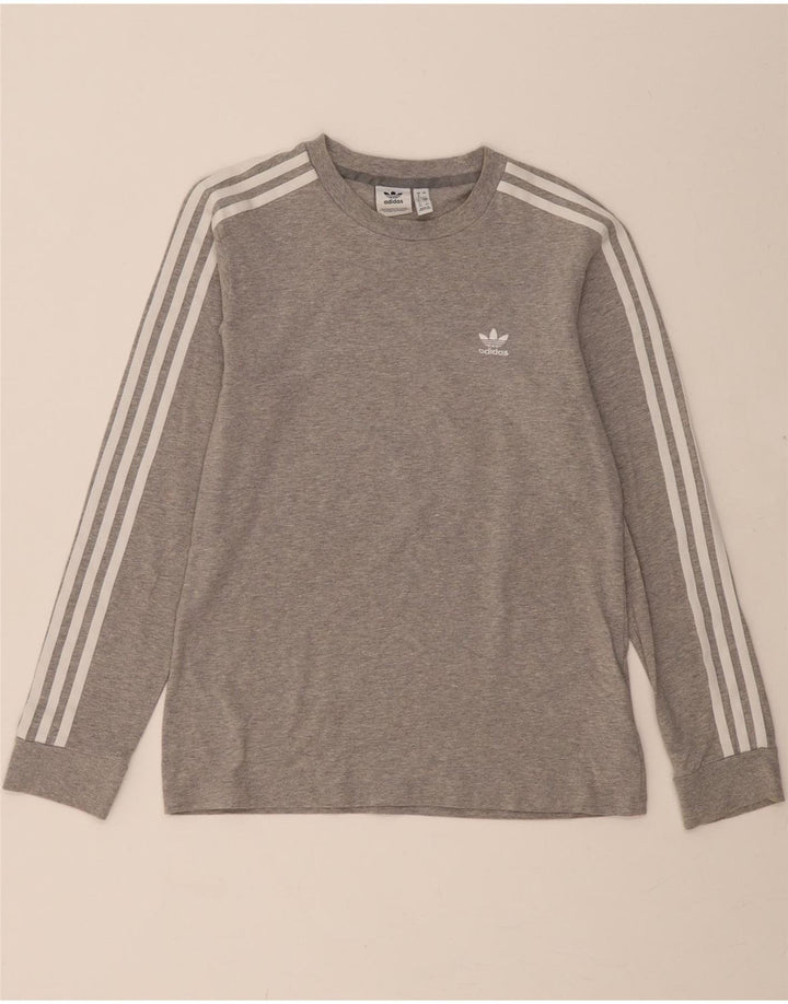 ADIDAS Womens Top Long Sleeve UK 8 Small Grey Cotton Vintage Adidas and Second-Hand Adidas from Messina Hembry 