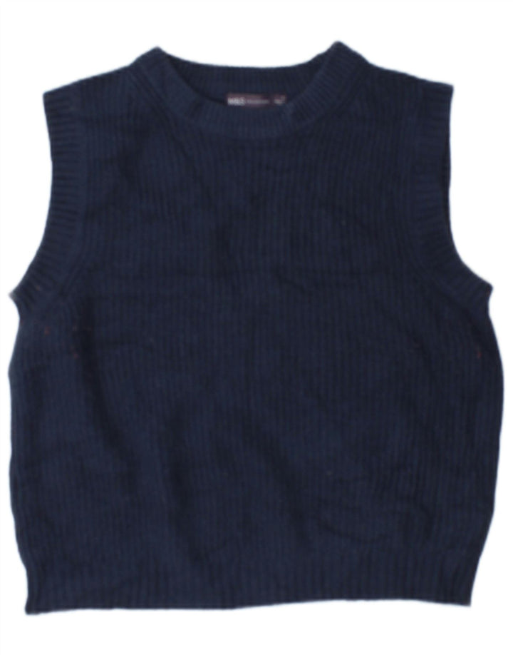 Marks & Spencer pentru femei Crop Vest Oversized Tank Top UK 10 Small Bleumarin