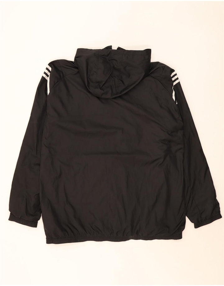 Jachetă de ploaie cu glugă pentru bărbați Adidas UK 42 XL poliester negru