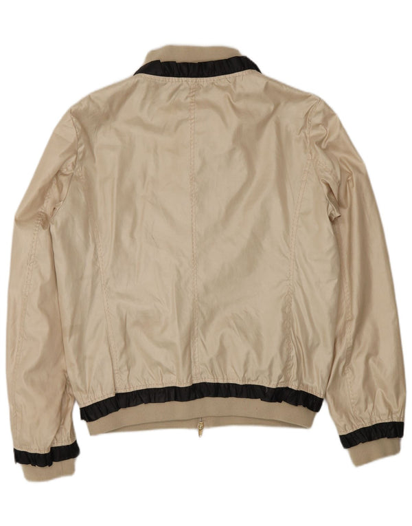 Moschino Bomber Jacket pentru femei UK 14 Large Gold Colorblock Poliester
