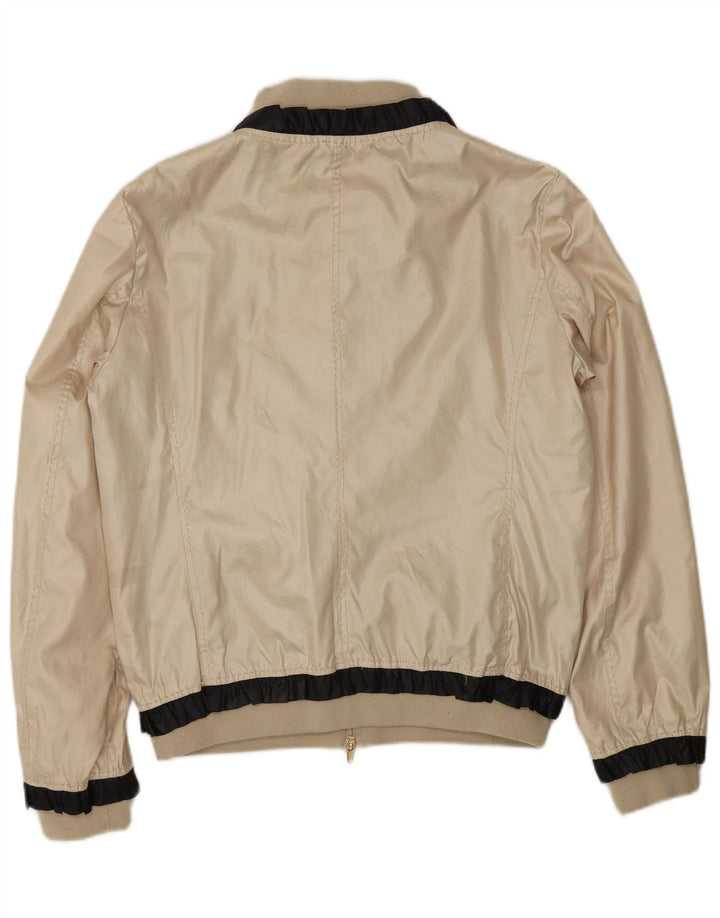 Moschino Bomber Jacket pentru femei UK 14 Large Gold Colorblock Poliester